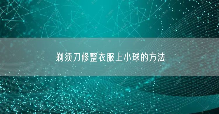 剃须刀修整衣服上小球的方法